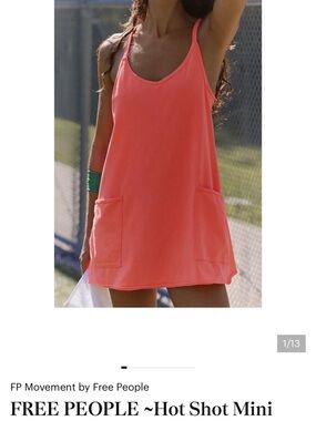 Free People Hot Shot Mini  Dress in Coral Pink- M